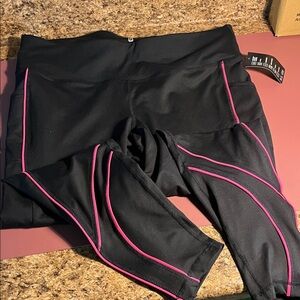 Ideology Black Pants with Pink Accents